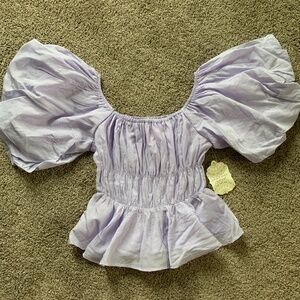NWT Altar’d State Puff Sleeve Lilac Top